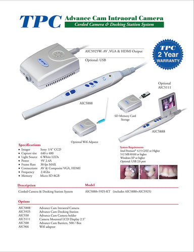 TPC Advance Cam Intraoral Camera Corded USB Camera System